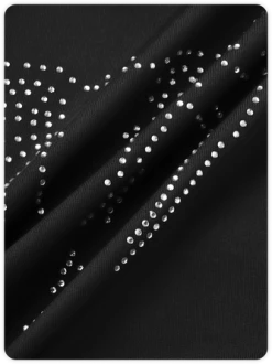 Kollyy Punk Black V-Neck Hotfix Rhinestone Top T-Shirt -Tops Sales 004d44243c6ba89c5539a7c18c70ef12