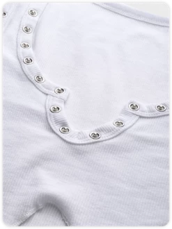 Kollyy Street White Split Metal Top Tank Top & Cami -Tops Sales 02112bbb27fa7df6c65e22508c05785e