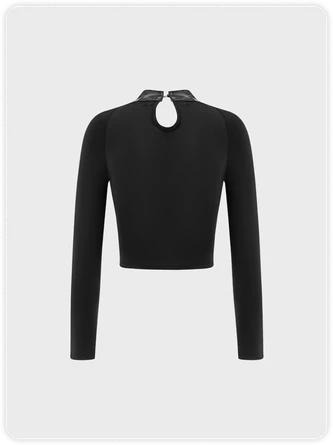 Kollyy Punk Black Patchwork Removable Straps Halloween Top T-Shirt 9 Kollyy Punk Black Patchwork Removable Straps Halloween Top T-Shirt - Image 9