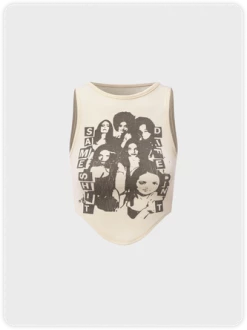 Kollyy Y2K Apricot Figure Top Tank Top & Cami