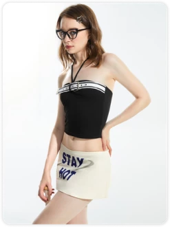 Kollyy Y2K Black Tiered Design Tie Up Back To School Top Tank Top & Cami -Tops Sales 0324fa922f3a73669ad3635b8272530c