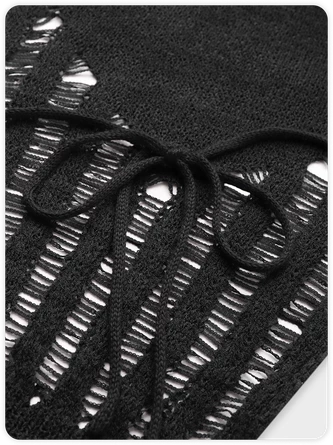 Kollyy Y2K Black Hooded Backless Top Sweater 2 Kollyy Y2K Black Hooded Backless Top Sweater - Image 2