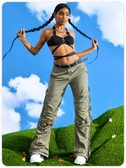 Kollyy Punk Black Zip Lace Up Backless Top Tank Top & Cami -Tops Sales 0382798dcf44dbb92d9b6da9348f6351