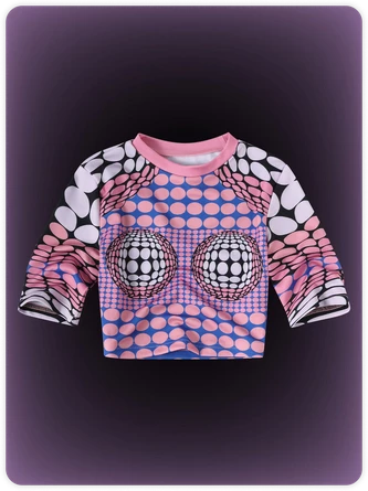 Kollyy Y2K Purple Polka Dot Body Print Party Top T-Shirt 1 Kollyy Y2K Purple Polka Dot Body Print Party Top T-Shirt