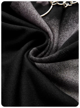 Kollyy Punk Black Body Print Metal Chain Top T-Shirt 3 Kollyy Punk Black Body Print Metal Chain Top T-Shirt - Image 3