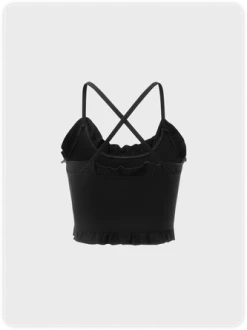 Kollyy Punk Black Ruffles Star Halloween Top Tank Top & Cami -Tops Sales 055081bcf71bdfa9504895f915986b73