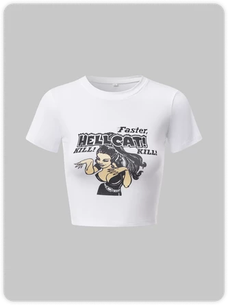 Kollyy Y2K White Figure Short Sleeves Top T-Shirt 1 Kollyy Y2K White Figure Short Sleeves Top T-Shirt