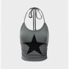 Kollyy Y2K Gray Star Tie Up Top Tank Top & Cami