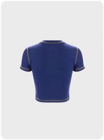 Kollyy Vacation Navy Blue Cartoon Short Sleeves Top T-Shirt 8 Kollyy Vacation Navy Blue Cartoon Short Sleeves Top T-Shirt - Image 8