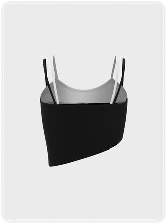Kollyy Edgy Black Tiered Design Asymmetrical Design Cyberpunk Top Tank Top & Cami 4 Kollyy Edgy Black Tiered Design Asymmetrical Design Cyberpunk Top Tank Top & Cami - Image 4