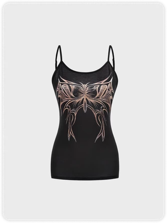 Kollyy Y2k Black Butterfly Painting Top Tank Top & Cami 1 Kollyy Y2k Black Butterfly Painting Top Tank Top & Cami