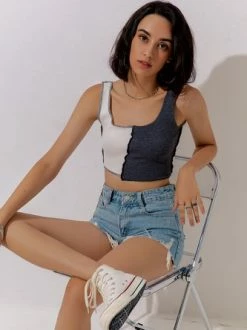 Kollyy Casual Gray Top Tank Top & Cami