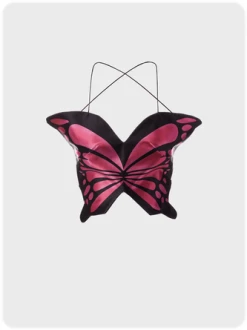 Kollyy Y2K Pink Butterfly Party Top Tank Top & Cami