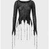 Kollyy Street Black Cut Out Top Sweater