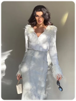 Kollyy Y2k White Fur Button Top Outwear -Tops Sales 0b065824ab9396370bdcf2d49ccb24bf