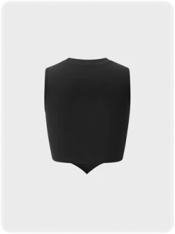 Kollyy Y2K Black Deconstructed Leather Top Tank Top & Cami -Tops Sales 0bddfeec5e101882305cbcb22974a864