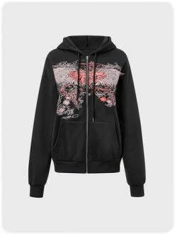 Kollyy Punk Black Top Hoodie & Sweatshirt