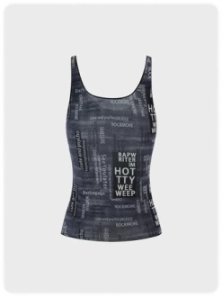 Kollyy Black Letter Top Tank Top & Cami -Tops Sales 0d8bf2c285153379a2d45925821b15c8