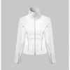 Kollyy Street White Zip Up Metal Top Outwear