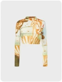 Kollyy Y2K Multicolor Long Sleeves Figure Top T-Shirt