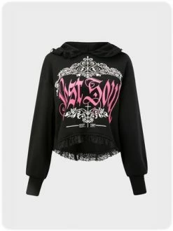 Kollyy Fashion Black Top Hoodie & Sweatshirt