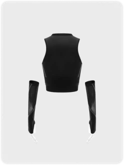 Kollyy Street Black Color Block Patchwork Mesh Top Women Top -Tops Sales 118b7dab95d237a189e9545cbd6a2e2e