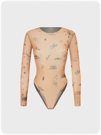 Kollyy Y2k Khaki Mesh Top Bodysuit 1 Kollyy Y2k Khaki Mesh Top Bodysuit