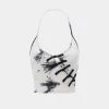 Kollyy Fashion Black-White Tie Dye Disc Buckle Halter Top Tank Top & Cami