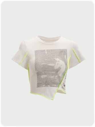 Kollyy Street White Short Sleeves Raw Edge Top T-Shirt 3 Kollyy Street White Short Sleeves Raw Edge Top T-Shirt - Image 3