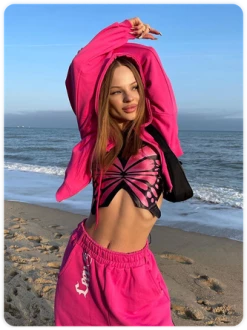 Kollyy Y2K Pink Butterfly Party Top Tank Top & Cami -Tops Sales 14947d499483ac7b909041eac193b13c