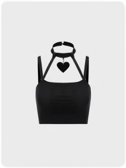 Kollyy Street Black Sleeveless Slim Halloween Top Tank Top & Cami
