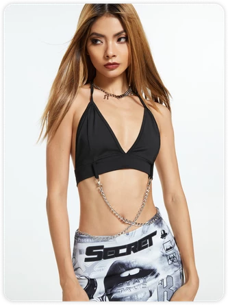 Kollyy Street Black Metal Lace Up Top Tank Top & Cami 3 Kollyy Street Black Metal Lace Up Top Tank Top & Cami - Image 3