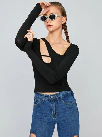 Kollyy Casual Black Top T-Shirt 8 Kollyy Casual Black Top T-Shirt - Image 8