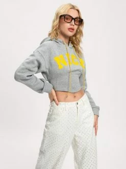 Kollyy Sweet Gray Top Hoodie & Sweatshirt