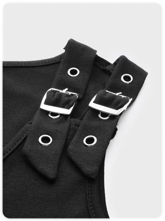 Kollyy Black Patchwork Mesh Metal Top Tank Top & Cami 5 Kollyy Black Patchwork Mesh Metal Top Tank Top & Cami - Image 5