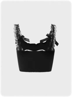 Kollyy Black Slim Lace Trim Cut Out Halloween Top Tank Top & Cami -Tops Sales 1ae2ed162ab22c46f9702bd5a57ff6a7