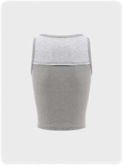 Kollyy Y2K Gray Letter Patchwork Top Tank Top & Cami -Tops Sales 1cf395d4e5c5318d4b8fa70a6d3d8930