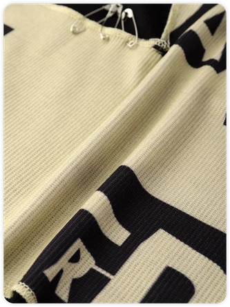 Kollyy Street Nude Letter Patchwork Top Tank Top & Cami 3 Kollyy Street Nude Letter Patchwork Top Tank Top & Cami - Image 3