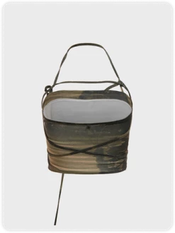 Kollyy Army Green Lace-Up Design Sleeveless Top Tank Top & Cami -Tops Sales 1ffeaeb9ed062703b5a9c13315e594e4