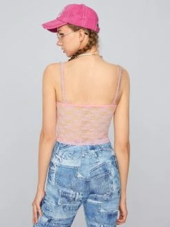 Kollyy Pink Lace Top Tank Top & Cami -Tops Sales 208581b90bf3840e1f2ed2cc12026a78