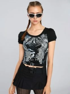Kollyy Vintage Black Top T-Shirt -Tops Sales 217ab402630e458585dcef8754cc5770