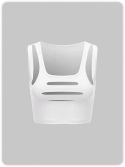 Kollyy Edgy White Cut Out Top Tank Top & Cami