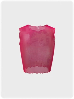 Kollyy Y2K Multicolor Mesh Cartoon Top Tank Top & Cami -Tops Sales 245f32a6a8420744c43af2f37fe91520