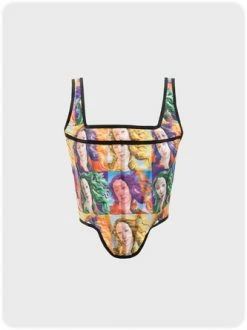 Kollyy Multicolor Lace-Up Design Sleeveless Top Tank Top & Cami