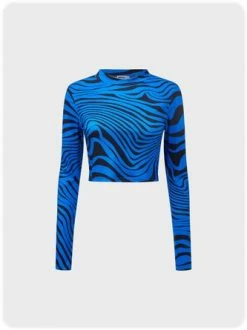 Kollyy Black-Blue Top T-Shirt