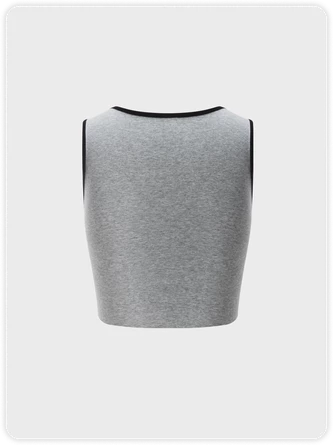 Kollyy Vintage Gray Top Tank Top & Cami 3 Kollyy Vintage Gray Top Tank Top & Cami - Image 3