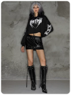 Kollyy Street Black-White Skull Top Hoodie & Sweatshirt -Tops Sales 2836f90e3463fbbda8f0aa7f3a3dc146