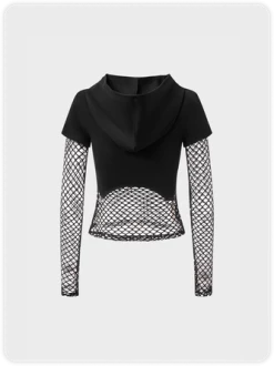 Kollyy Black Mesh Patchwork Halloween Top T-Shirt 7 Kollyy Black Mesh Patchwork Halloween Top T-Shirt -Tops Sales 28b658fb61b3dc38bbbf6a85368725e9