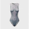 Kollyy Art Gray Body Top Bodysuit