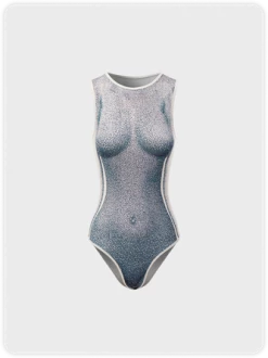 Kollyy Art Gray Body Top Bodysuit